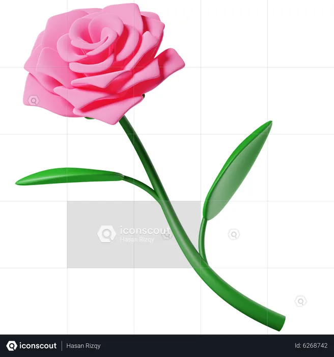 Download Beautiful White Rose with Pink Petals and Green Leaves PNG Online  - Creative Fabrica