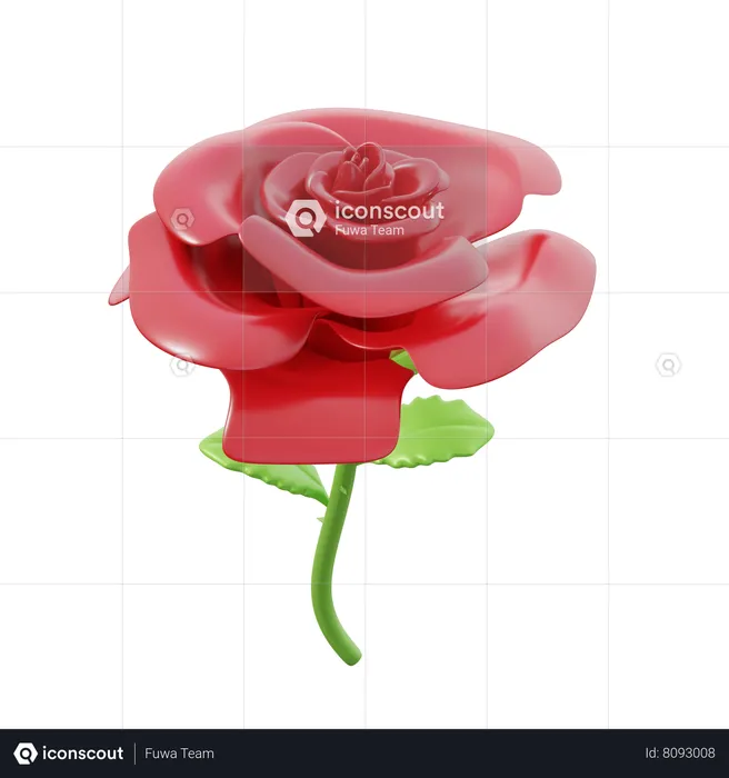 Rose Flower  3D Icon