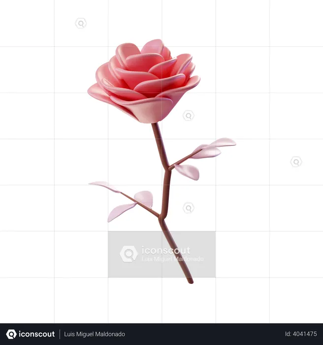 Rose rouge  3D Illustration