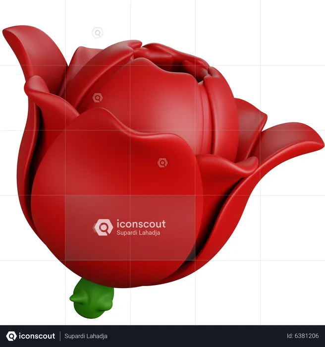 Rose rouge  3D Icon