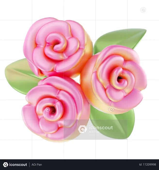 Des roses  3D Icon