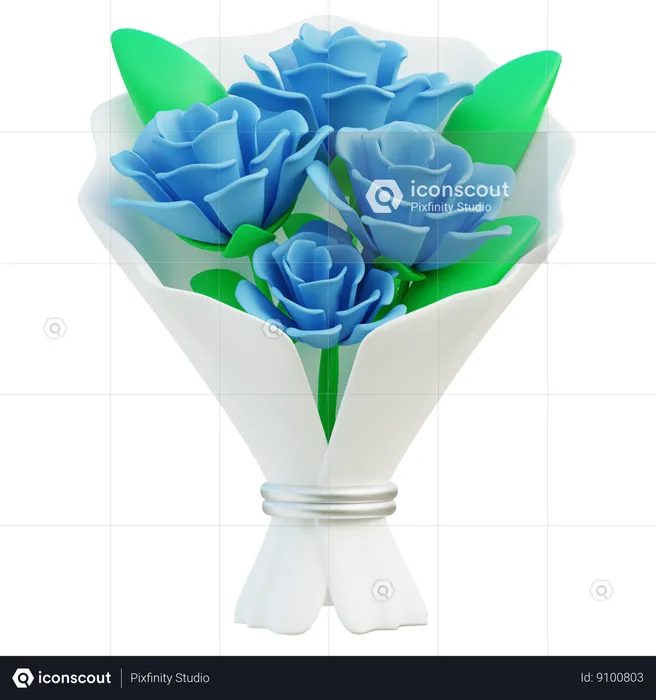 Roses Bouquet  3D Icon
