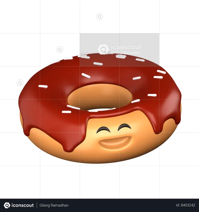 Rosquinha Sorriso Emoji 3D Icon