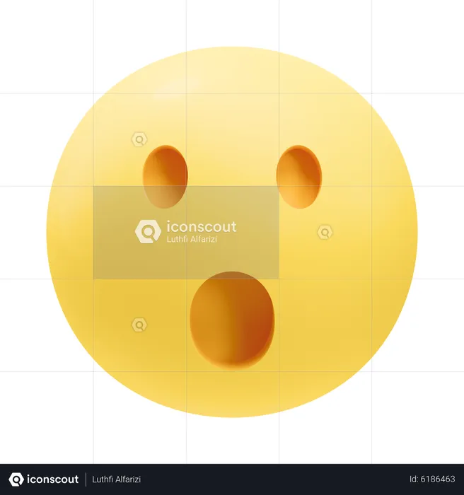 Cara chocada Emoji 3D Icon