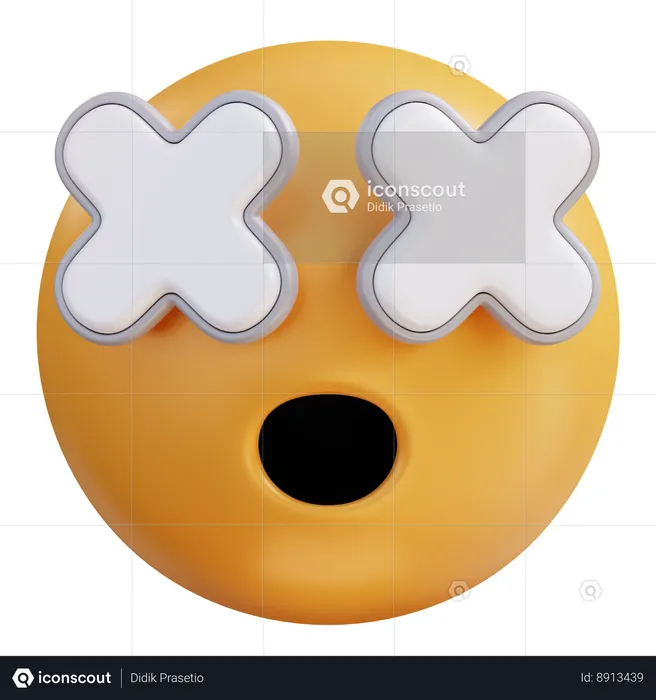 Rosto com olhos riscados Emoji 3D Icon