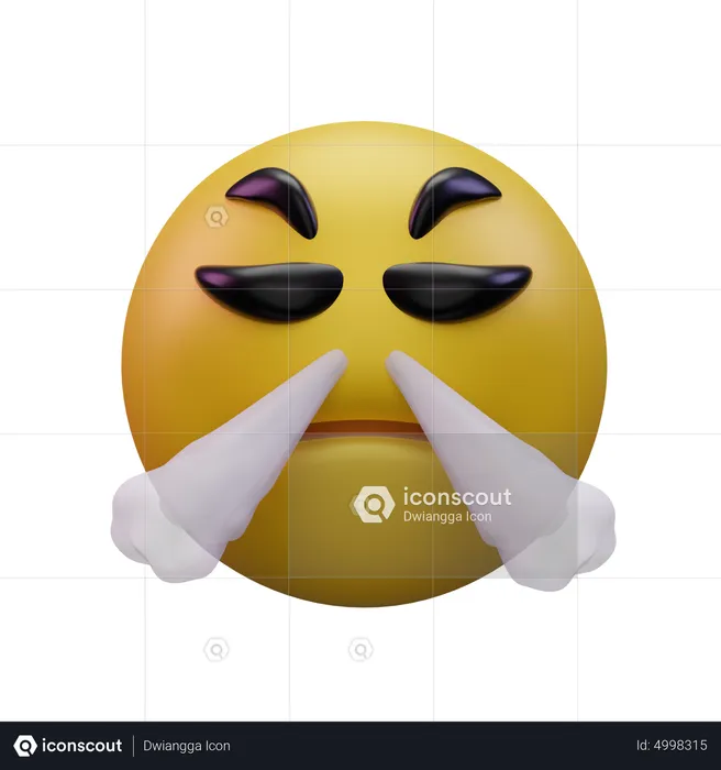 Rosto com vapor saindo do nariz Emoji 3D Icon
