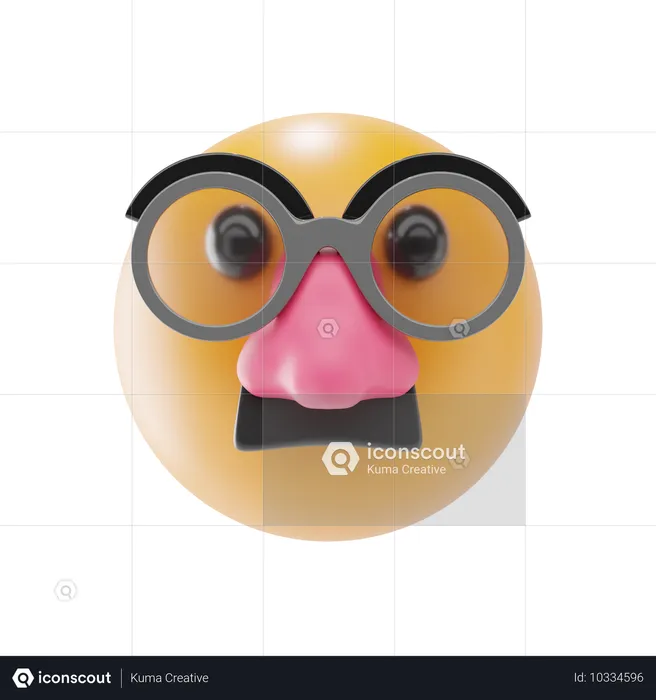 Rosto disfarçado Emoji 3D Icon