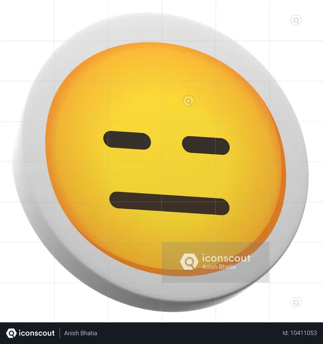 Rosto inexpressivo Emoji 3D Icon