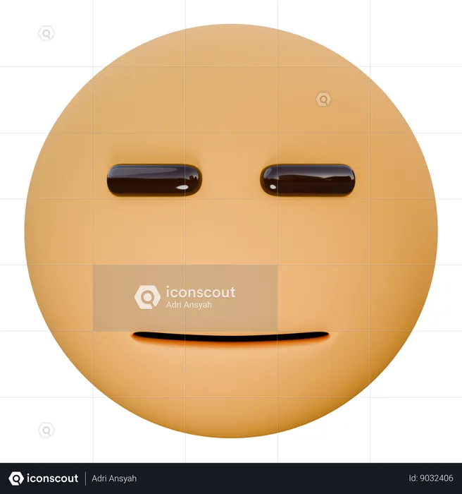 Rosto inexpressivo Emoji 3D Icon