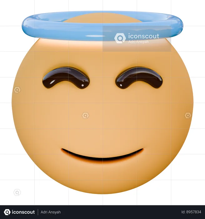 Rosto sorridente com halo Emoji 3D Icon