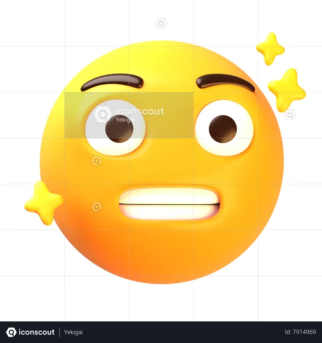 Rosto sorridente com dentes cerrados Emoji 3D Icon