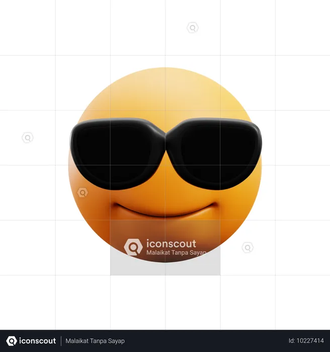 Rosto sorridente com óculos de sol  3D Icon