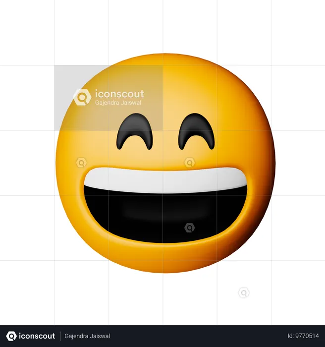 Rosto sorridente com olhos sorridentes Emoji 3D Icon