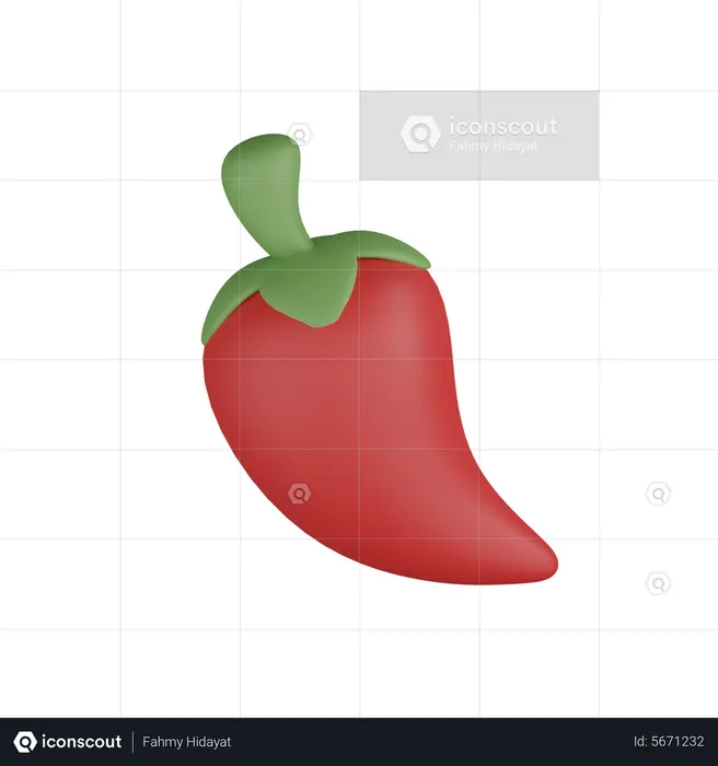 Rote Chili  3D Icon