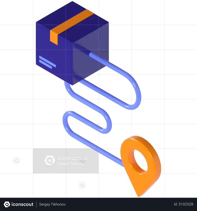 Rota de entrega  3D Icon