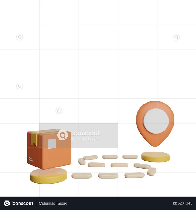 Rota de entrega  3D Icon