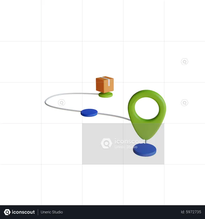 Rota de entrega  3D Icon