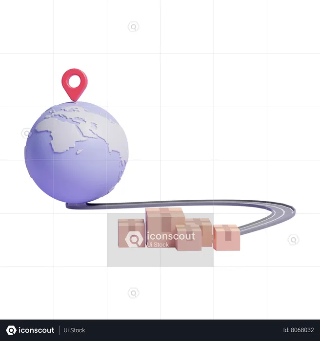 Rota de entrega  3D Icon