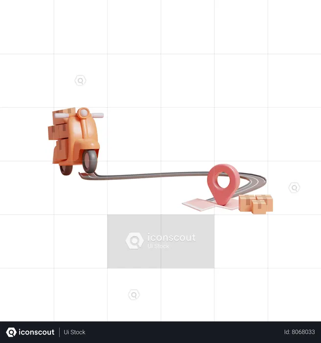 Rota de entrega  3D Icon