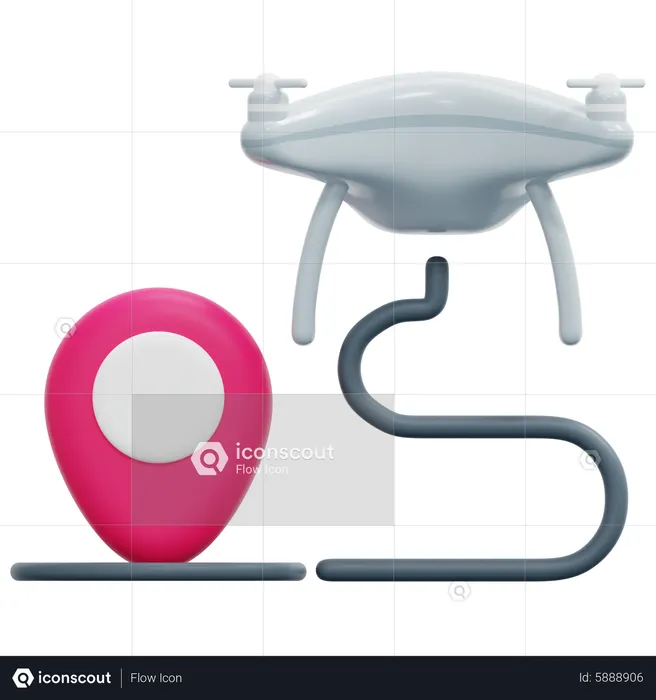 Rota de drone  3D Icon