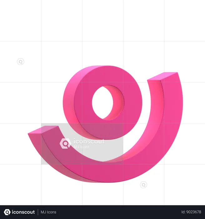 Rotate arc and circle  3D Icon