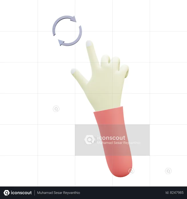 Rotate Fingers Gesture  3D Icon