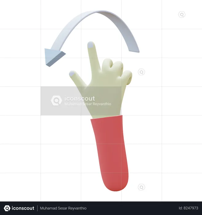 Rotate Left Fingers Gesture  3D Icon