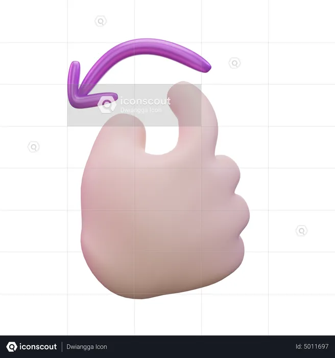 Rotate Left Hand Gesture  3D Icon