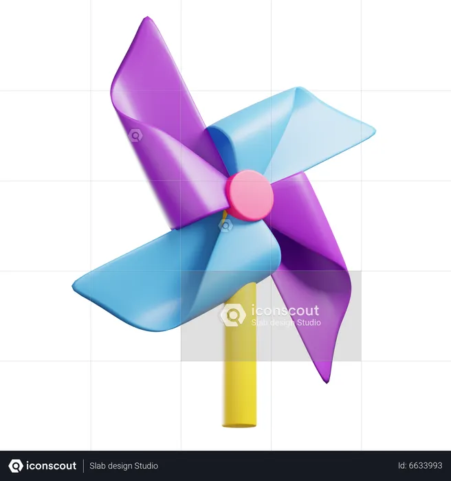 Rotating Fan Origami  3D Icon