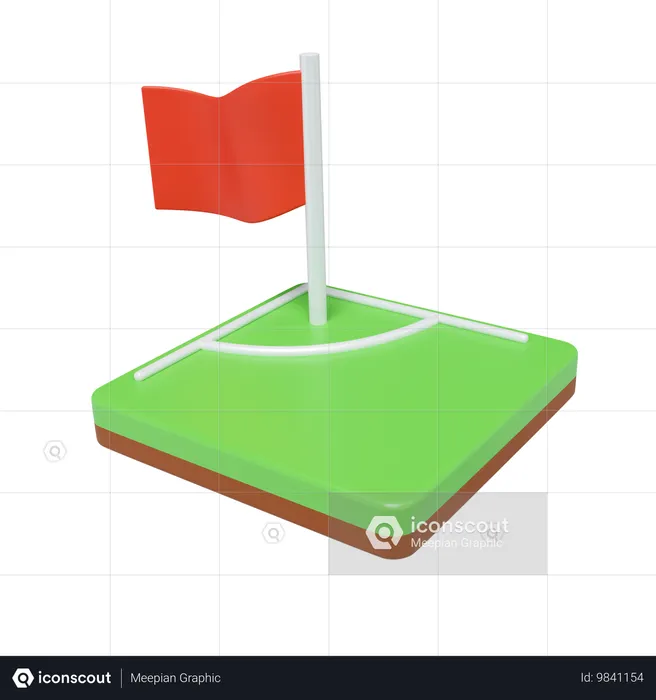 Rote Flagge  3D Icon