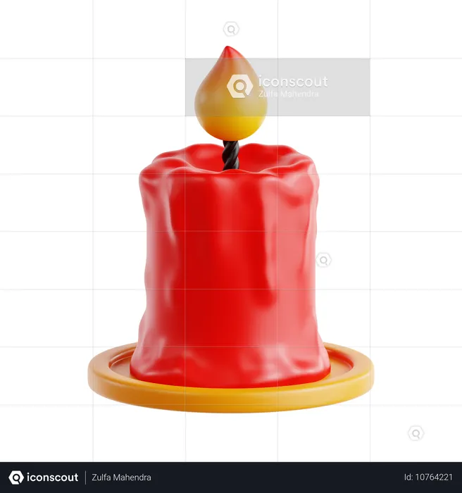 Rote Kerze  3D Icon