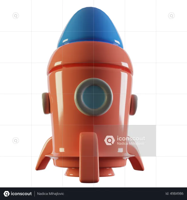 Rote Rakete  3D Icon