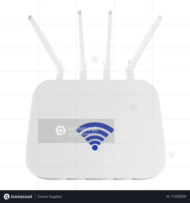 Roteador Wi-Fi  3D Icon