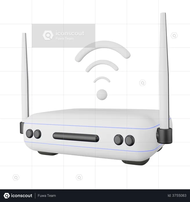 Roteador Wi-Fi  3D Illustration