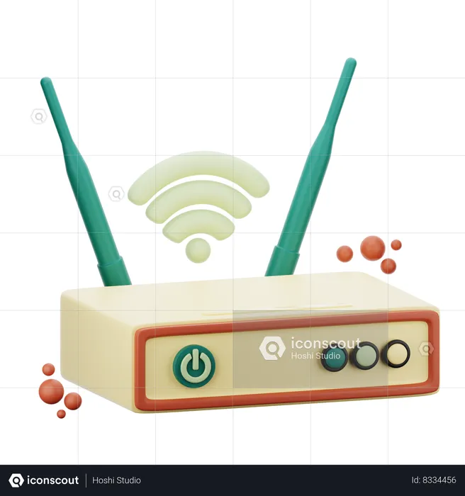 Roteador Wi-Fi  3D Icon