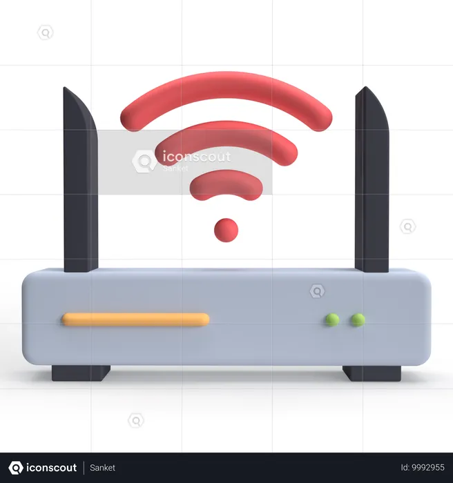 Roteador Wi-Fi  3D Icon