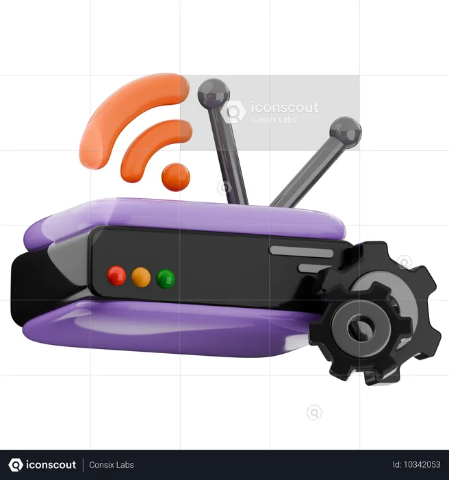 Roteador Wi-Fi  3D Icon