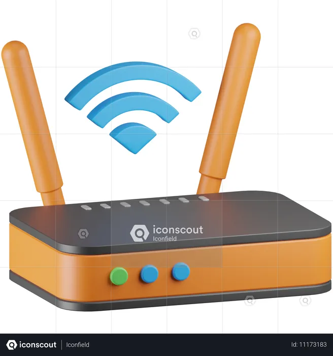 Roteador Wi-Fi  3D Icon