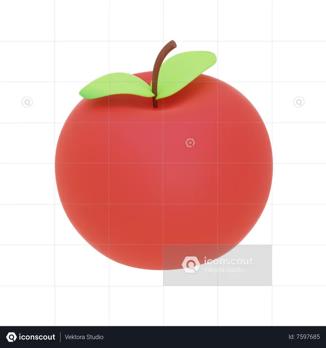 Roter Apfel  3D Icon