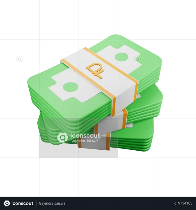 Rouble russe  3D Icon