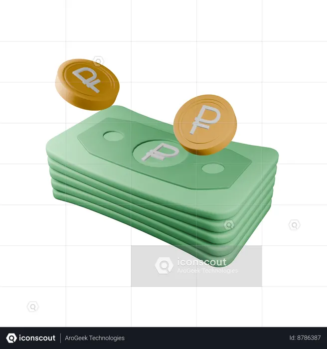 Rouble russe  3D Icon
