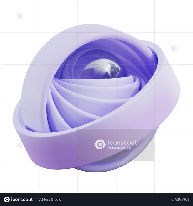 Round Abstract Shape  3D Icon