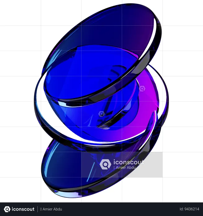 Round Abstract t Shape  3D Icon