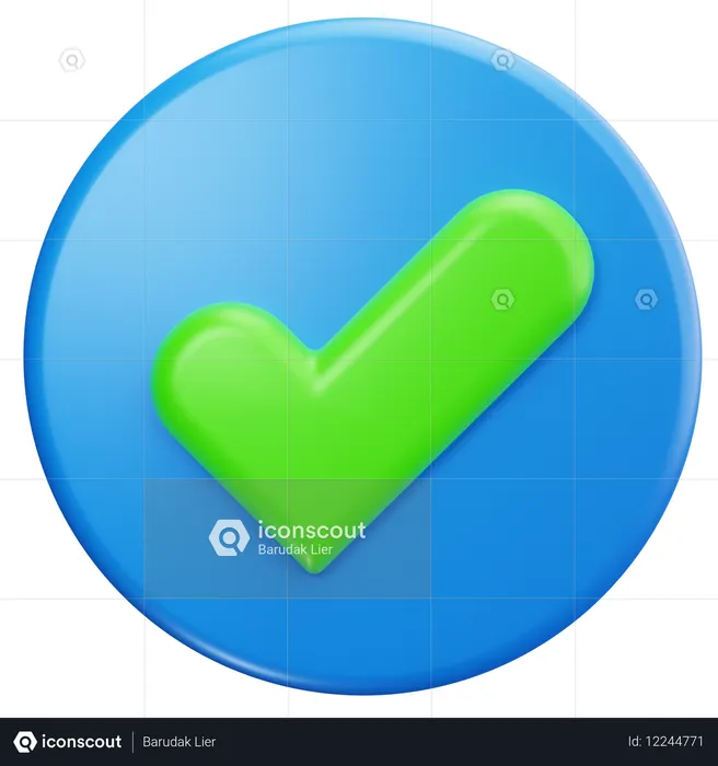 Round Approved  3D Icon