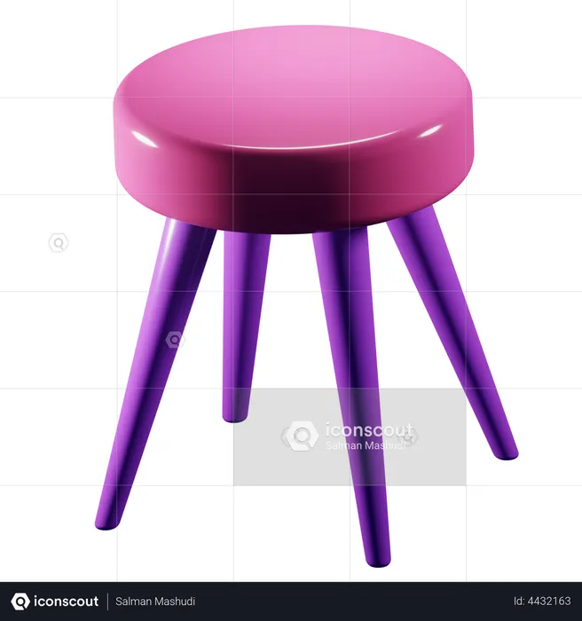 Round Chair  3D Illustration