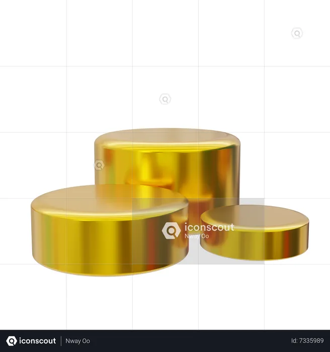 Round golden podium display  3D Icon