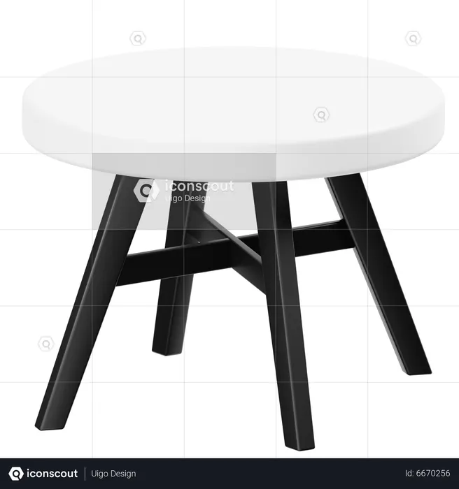 Round Table  3D Icon