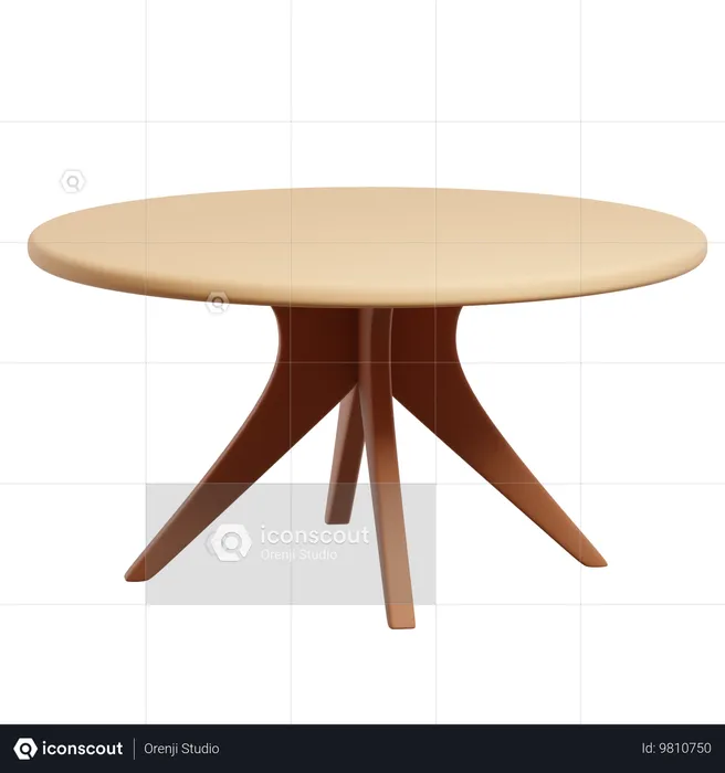 Round Table  3D Icon