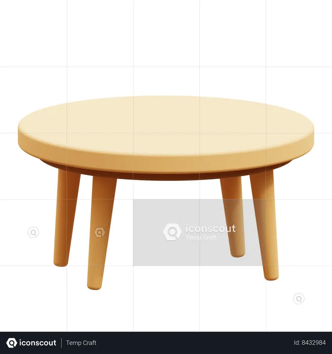 Round Table  3D Icon