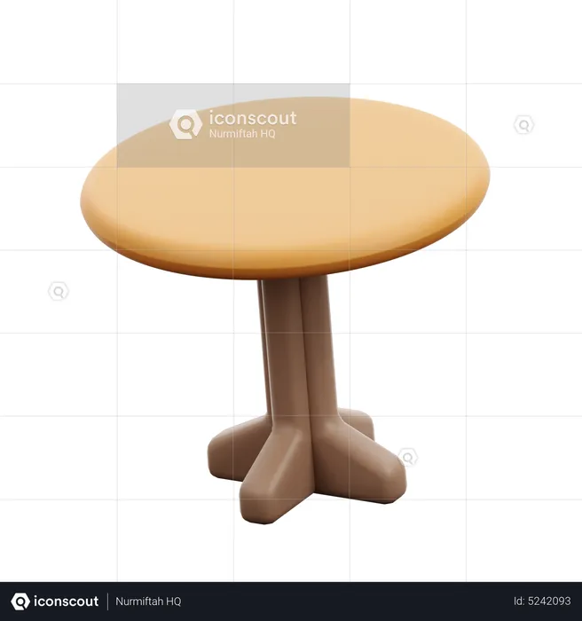 Round Table  3D Icon